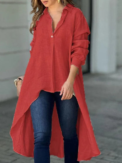 Chic high-low collared shirt