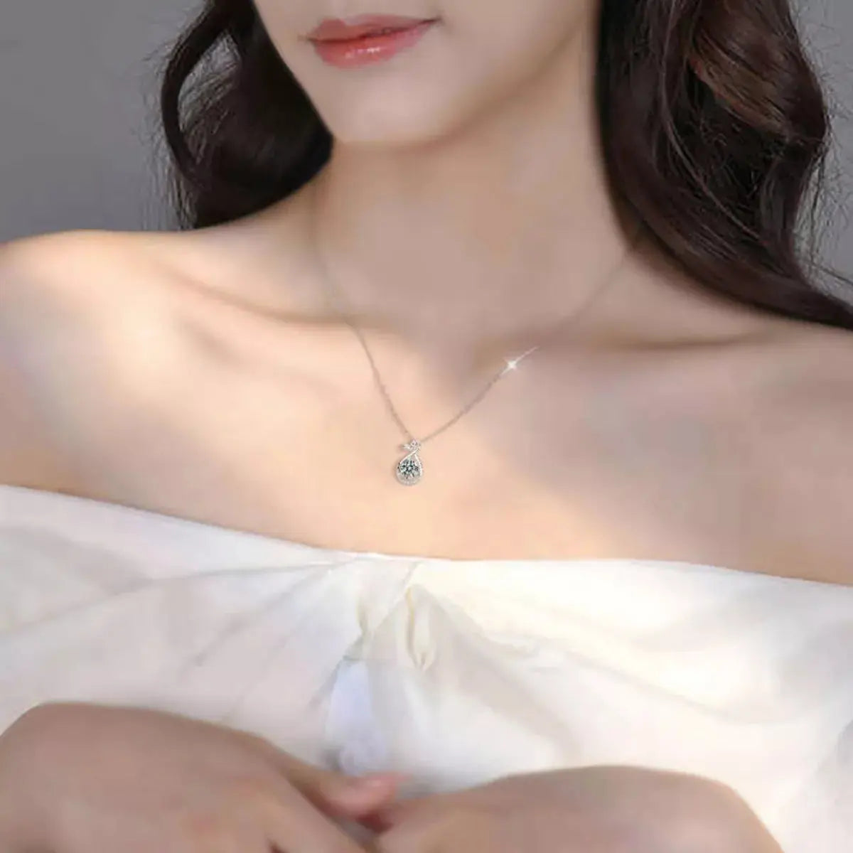 1 Carat Moissanite Pendant Necklace Simply Love
