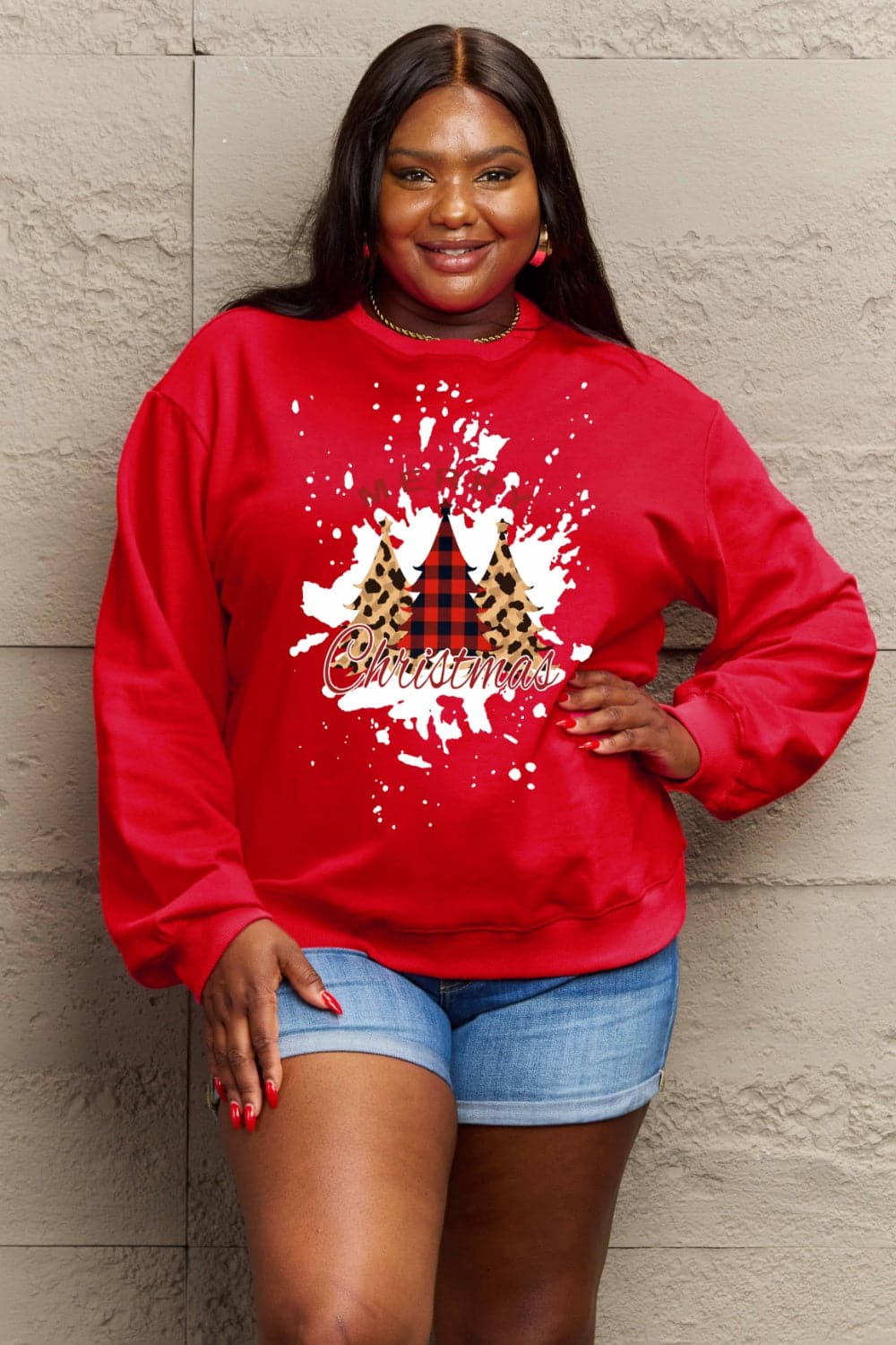 Simply Love Full Size MERRY CHRISTMAS Graphic Sweatshirt.