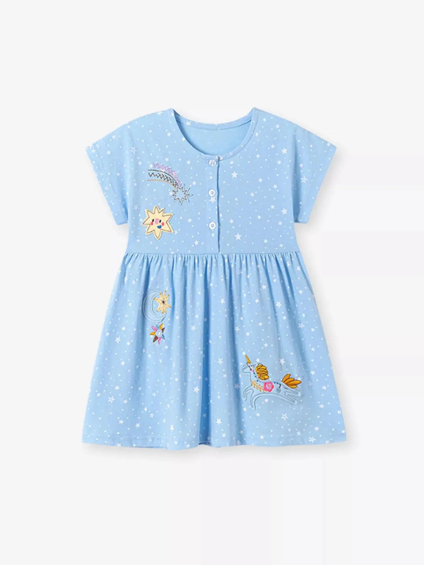 Children's Embroidered Short Sleeve Dress Simply Love