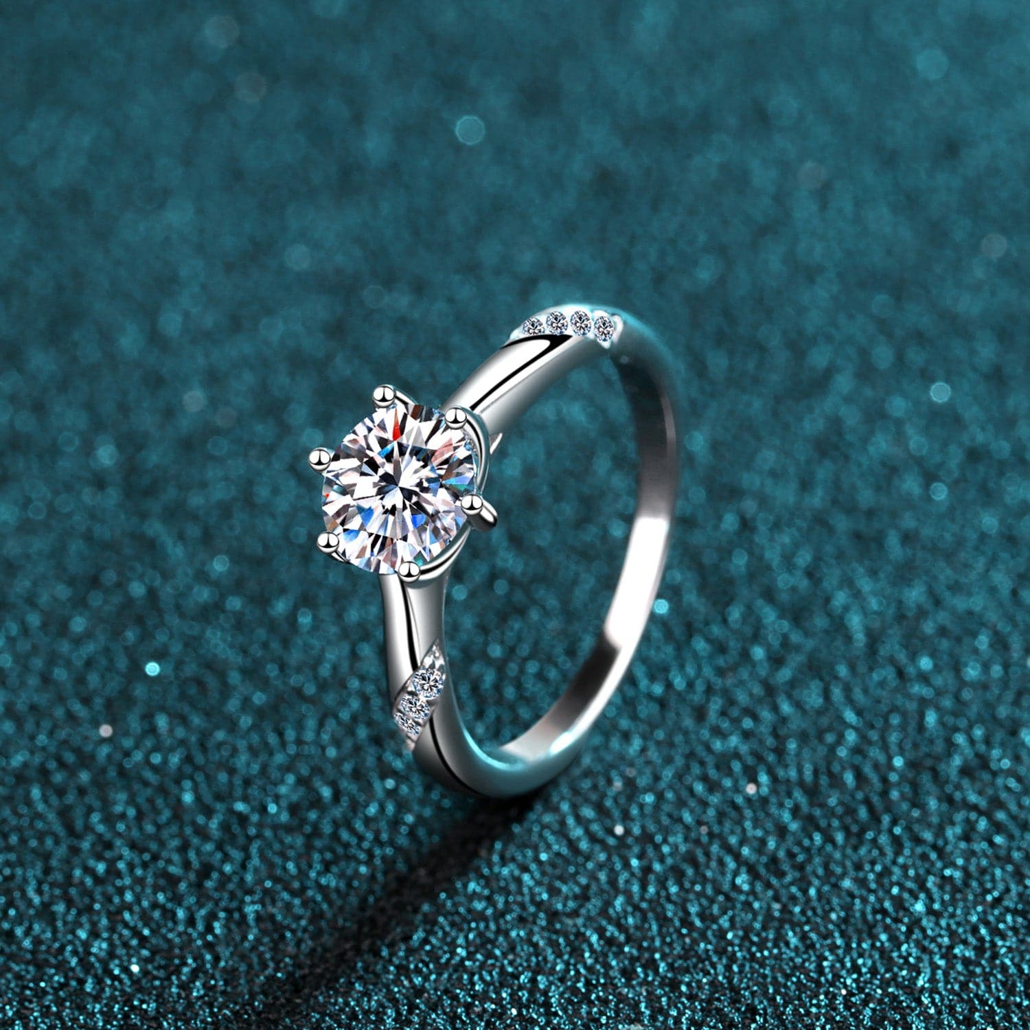 1 Carat Moissanite 925 Sterling Silver Ring.