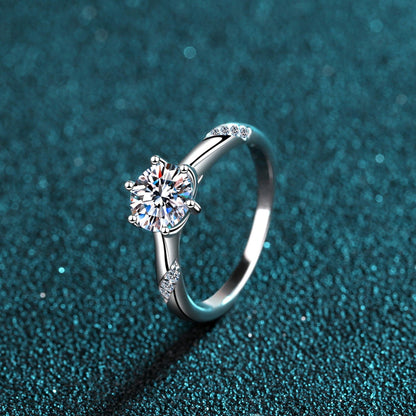 1 Carat Moissanite 925 Sterling Silver Ring.