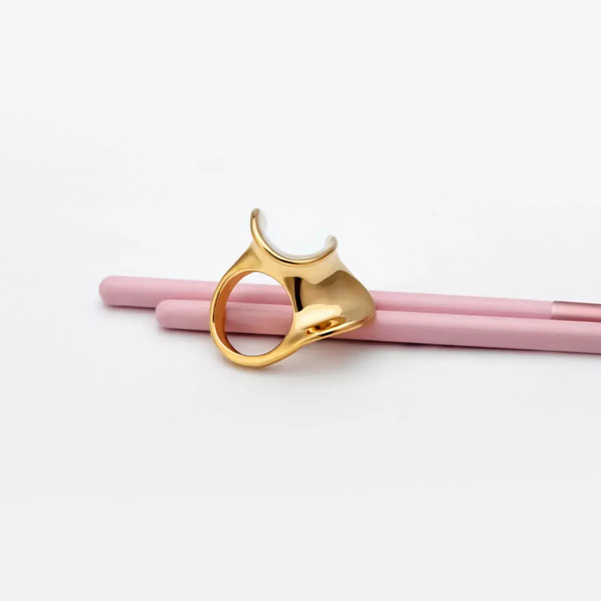 18K Gold-Plated Copper Geometric Sculptural Ring Simply Love