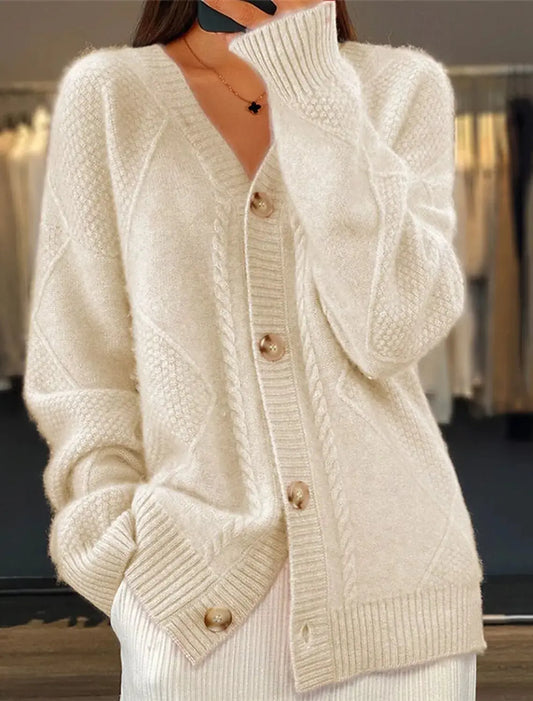 Full Size Textured Knit Button-Down Cardigan Plus Size Simply Love