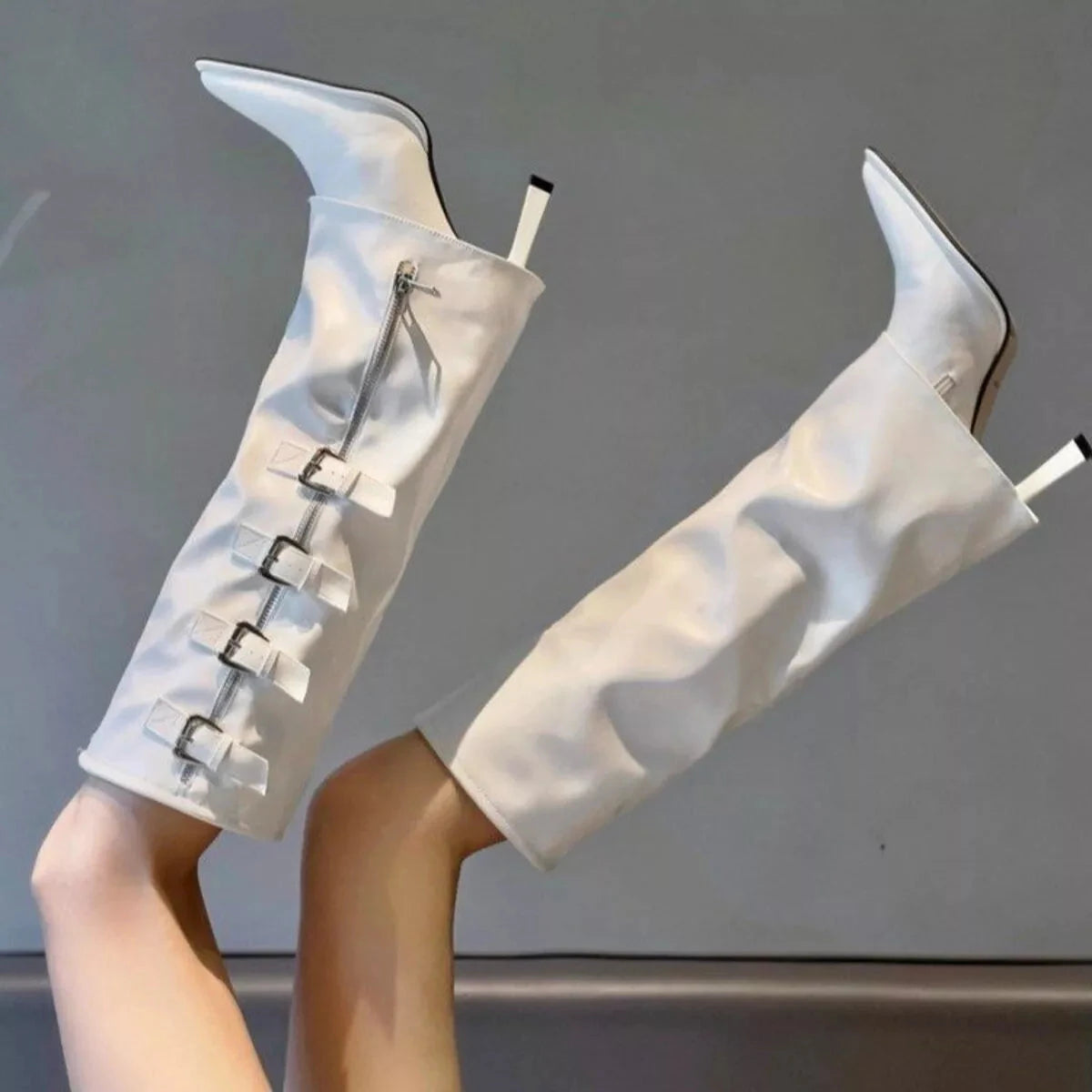 Point Toe Buckle Stiletto Boots Coco’s Tee Boutique