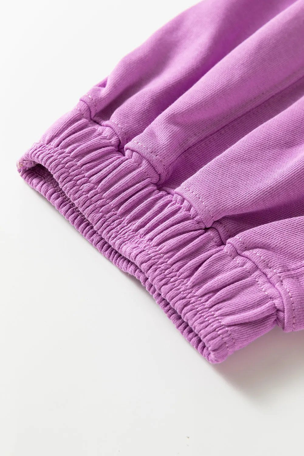 Lilac Drawstring Waist Patchwork Solid Color Jogger Pants Love Salve