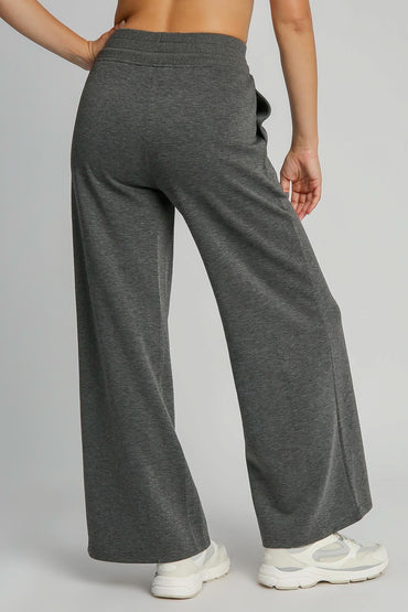 Chic Drawstring Wide Leg Pants with Convenient Pockets