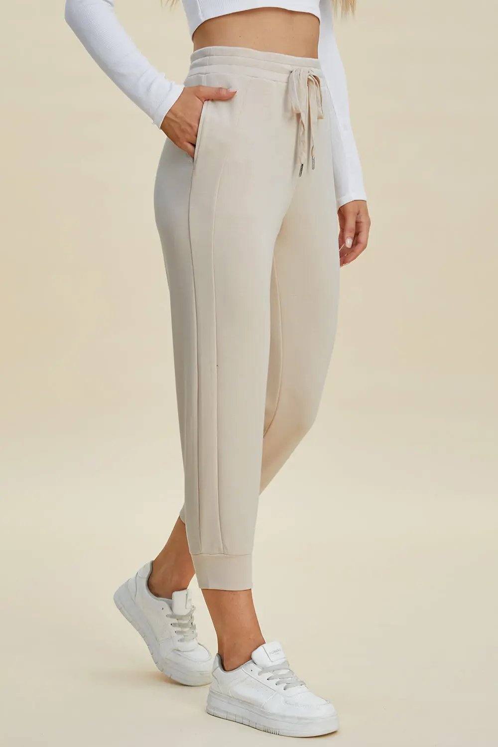 ShopBasicbae: High Waist Cropped Scuba Pants - Love Salve