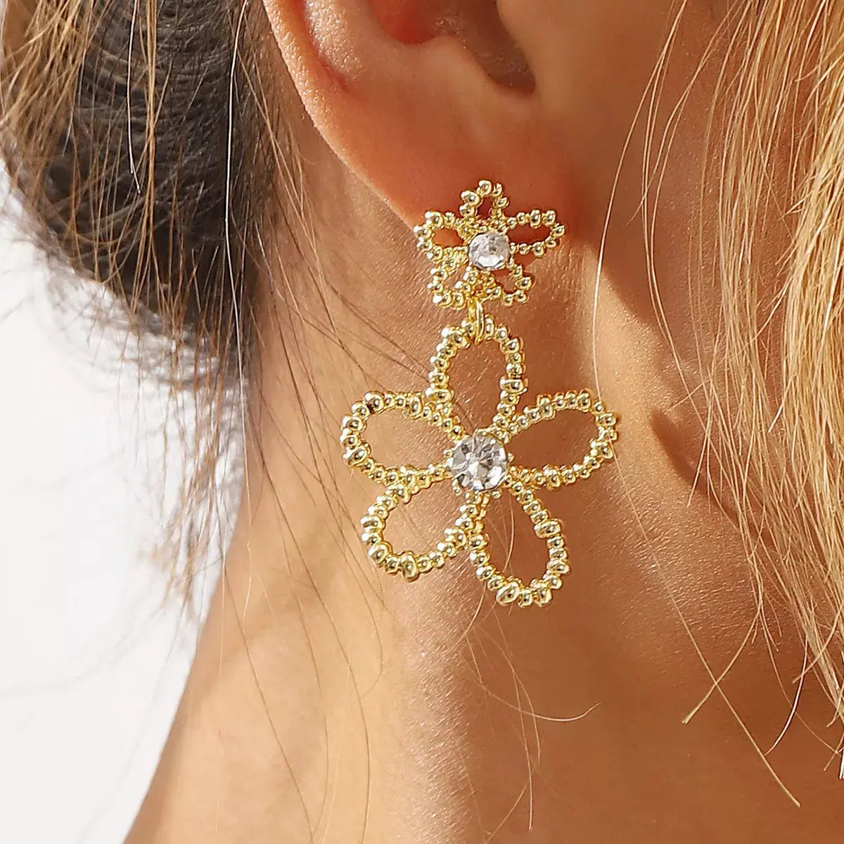 Alloy Floral Drop Earrings Simply Love