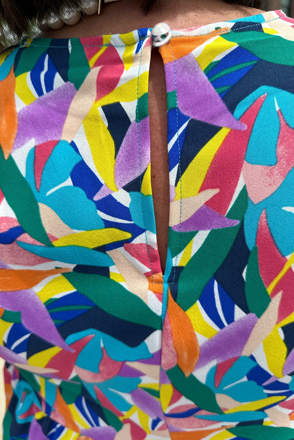 Blue Abstract Print Ruffle Sleeve Plus Size Tiered Maxi Dress Divine Design4U