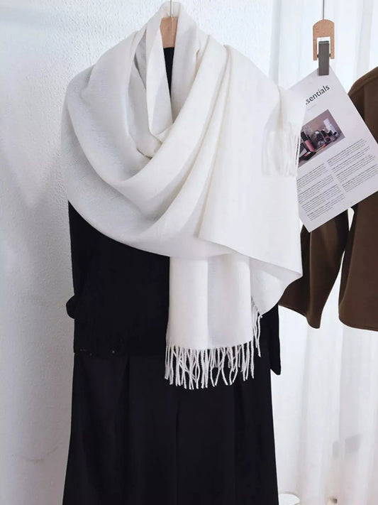 Solid Color Fringe Scarf Simply Love