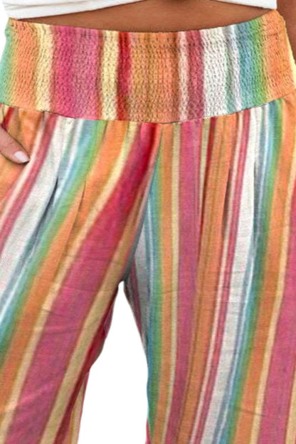 Plus Size Striped Wide Leg Pants.