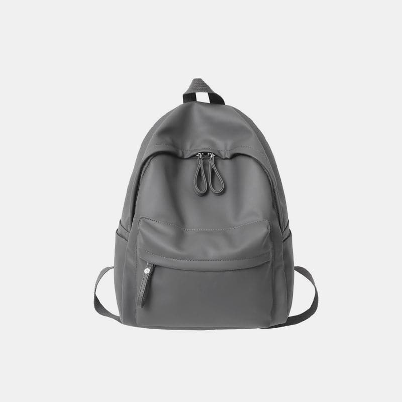 PU Leather Zip Backpack Bag.