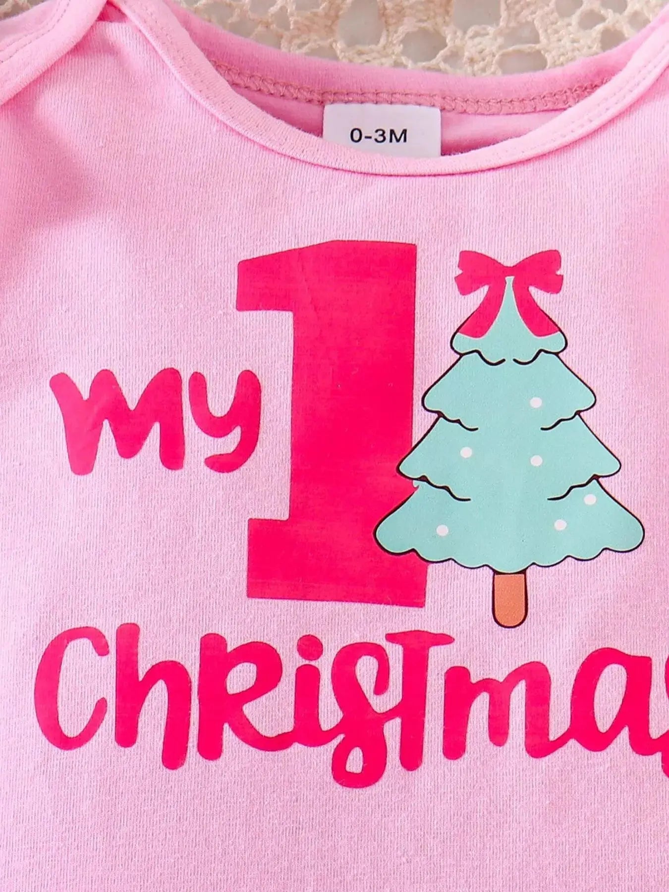 Children's Christmas Ruffled Long Sleeve Top and Skirt Set with Headband Simply Love