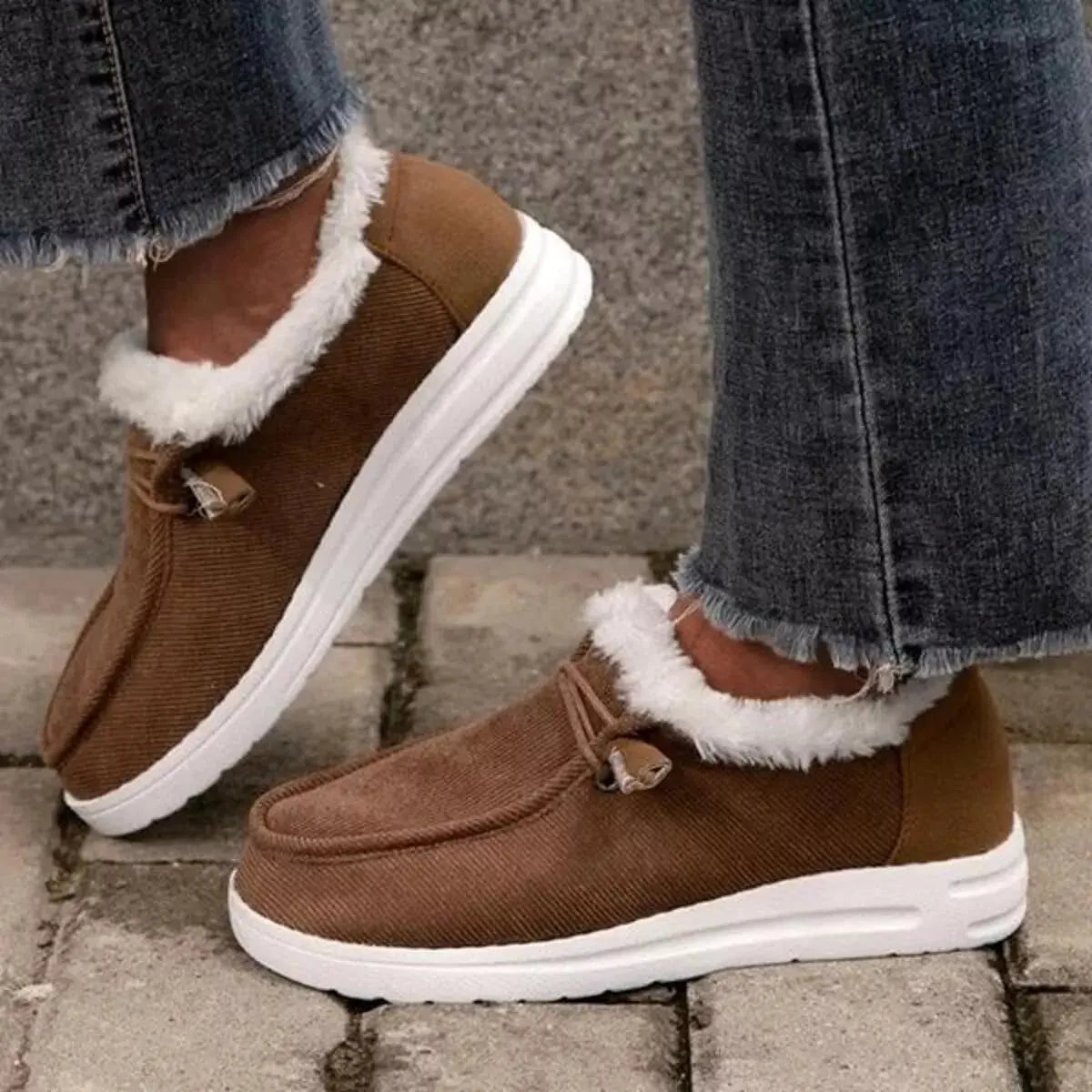Fuzzy Lined Corduroy Slip-Ons Simply Love