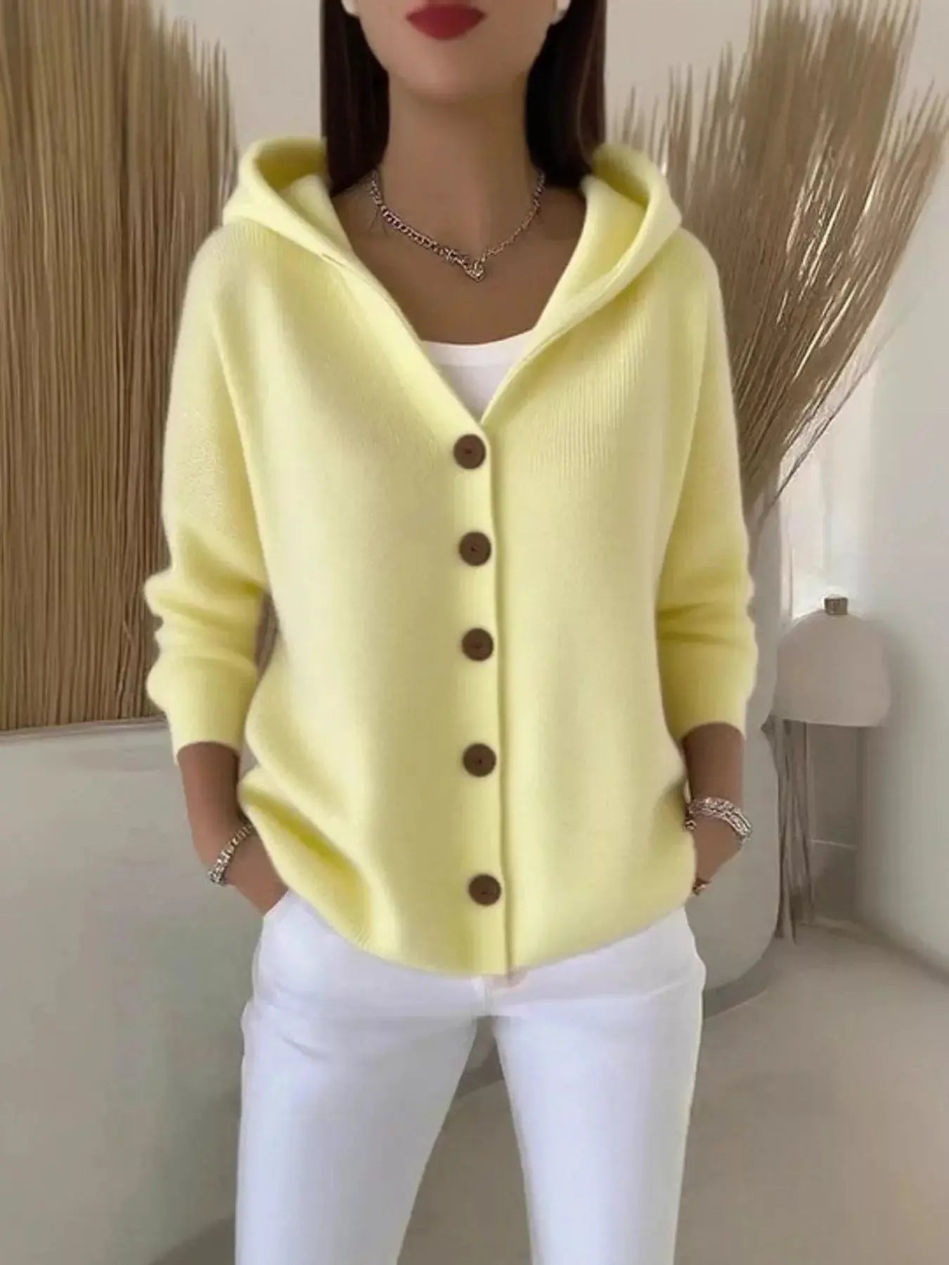Full Size Hooded Button-Down Knit Cardigan Plus Size Simply Love