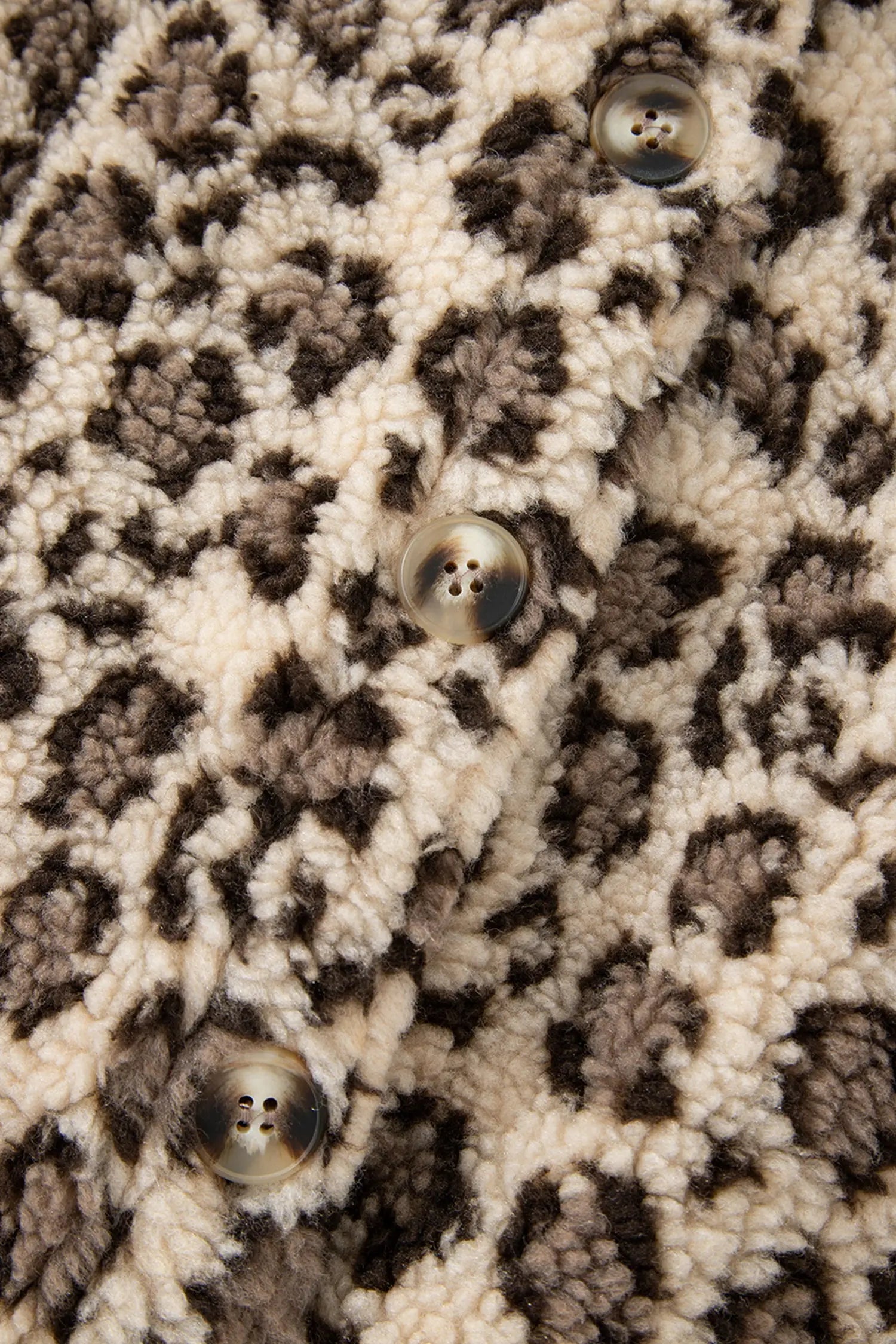 Dear-Lover Brown Leopard Sherpa Jacket Women's Winter Warm Plush-Lined Button Up Dear-Lover Dropshipping