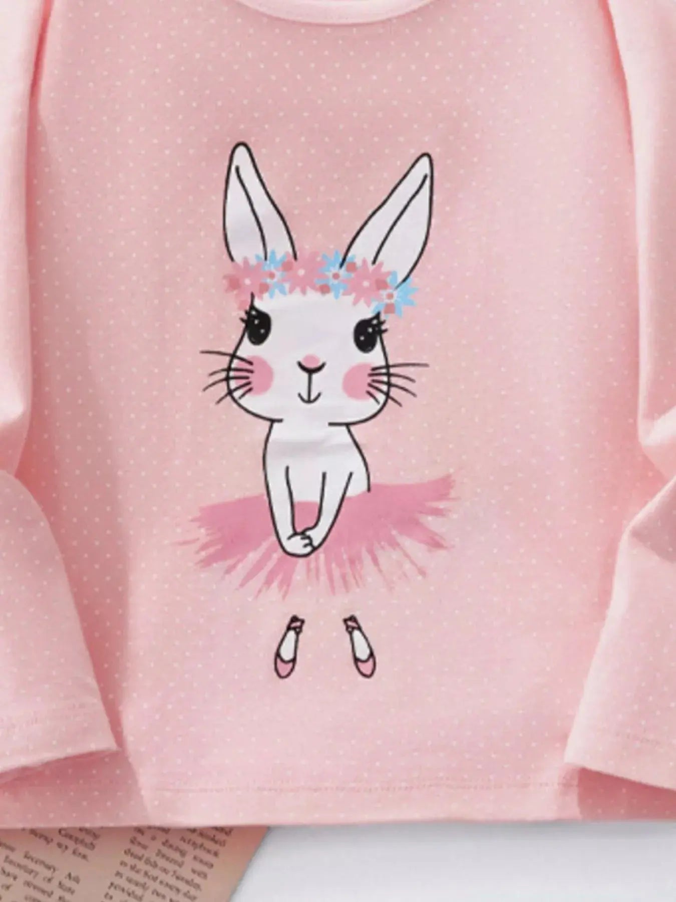 Children's Bunny Ballerina Graphic Long Sleeve T-Shirt Simply Love