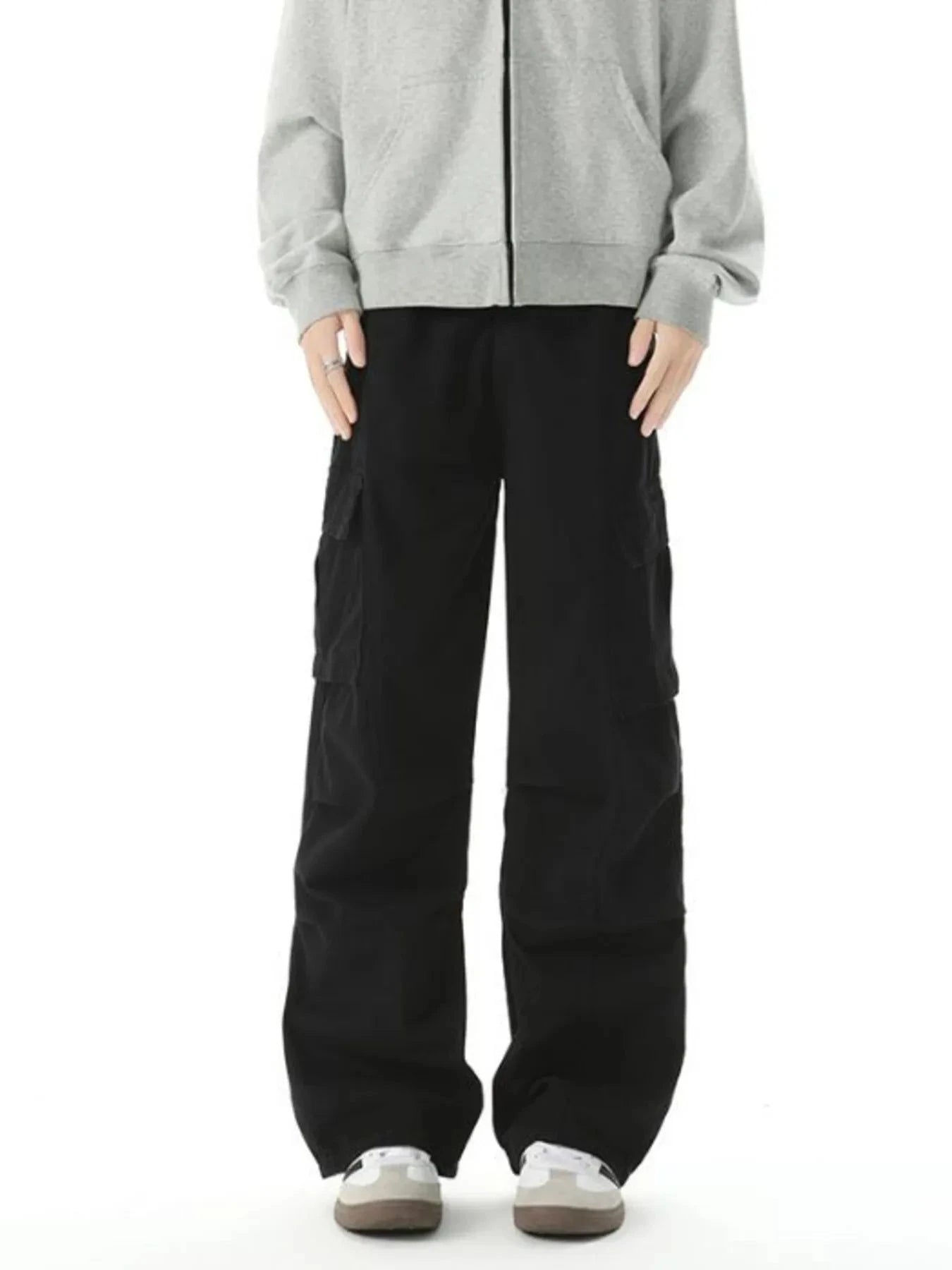 Men's Loose Fit Cargo Pants With Pockets Polyester Spandex Blend Simply Love