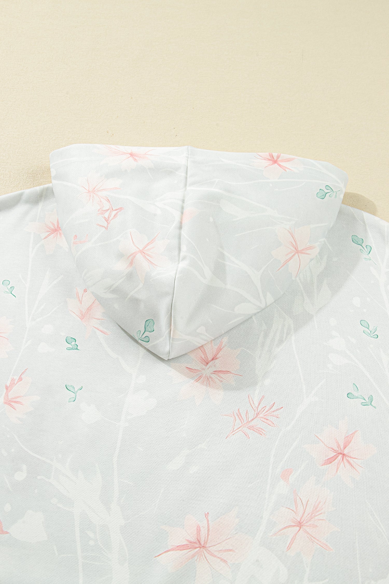 Gray Floral Print Plus Size Loose Hoodie For Women Relaxed Fit Dear-Lover Dropshipping