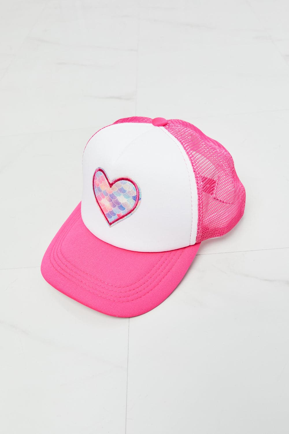 Fame Falling For You Trucker Hat in Pink.