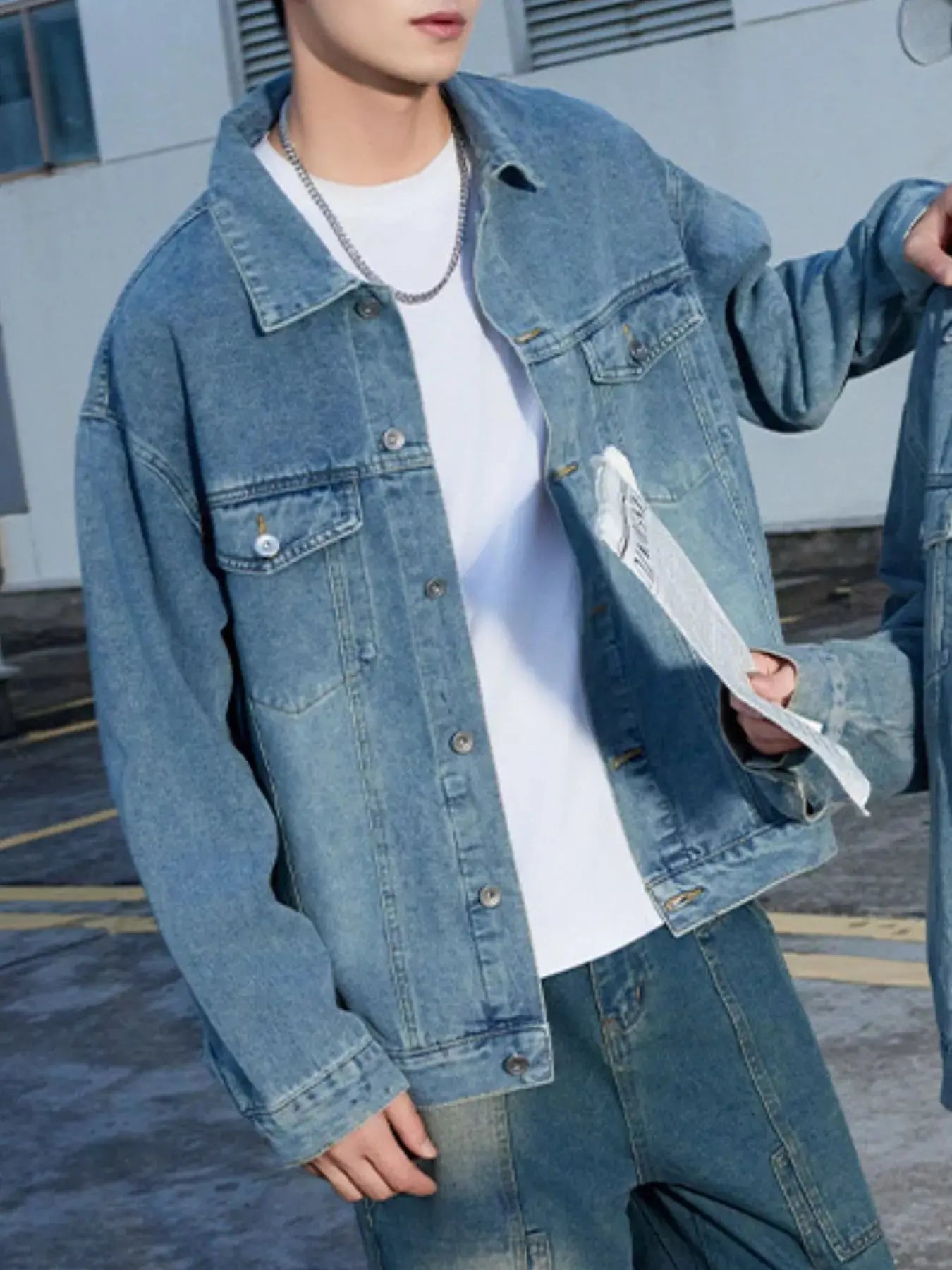 Men's Button Up Long Sleeve Denim Jacket Simply Love
