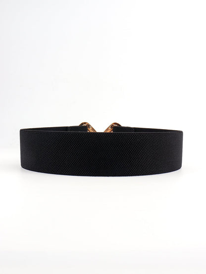 Geometric Buckle Elastic Wide Belt.