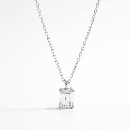 Elegant 925 sterling silver zircon charm necklace