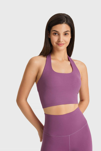 Breathable Halter Neck Sports Bra.