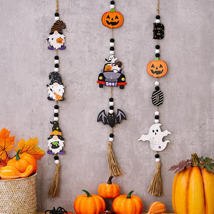 Charming wooden Halloween decorations - set of three hanging elements