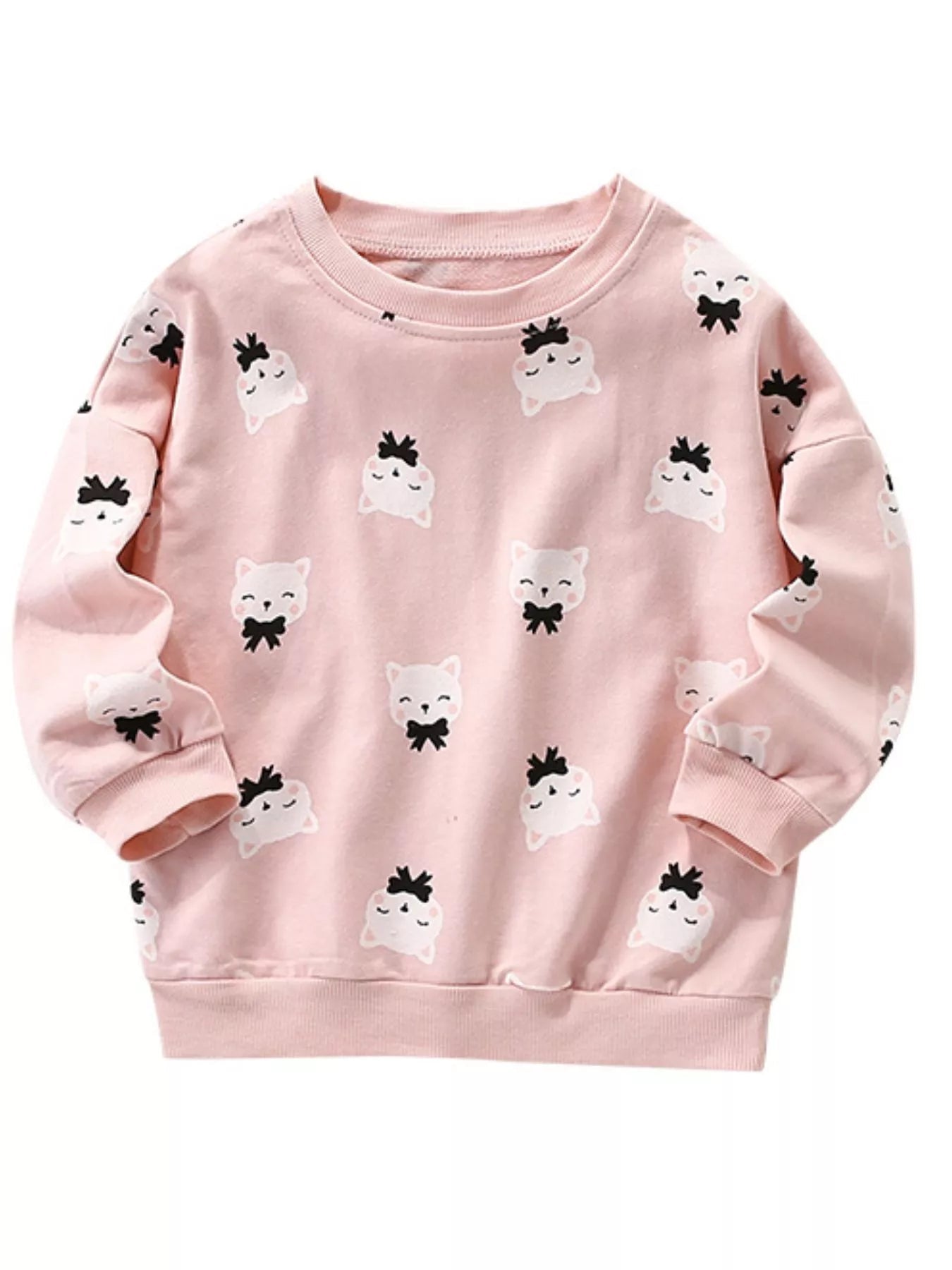 Children's Cute Cat Print Long Sleeve Sweatshirt Simply Love