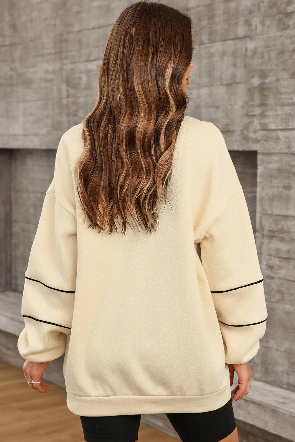 Quarter Zip Dropped Shoulder Sweatshirt.