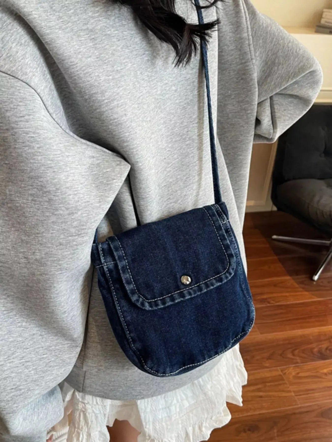 Denim Flap Crossbody Bag Simply Love