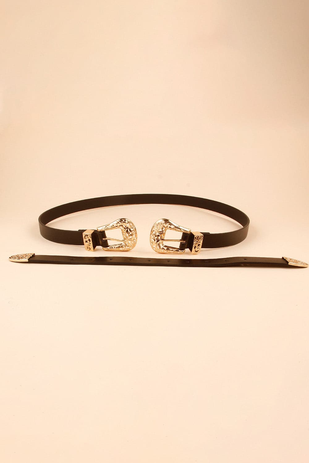 Double Buckle PU Leather Belt.