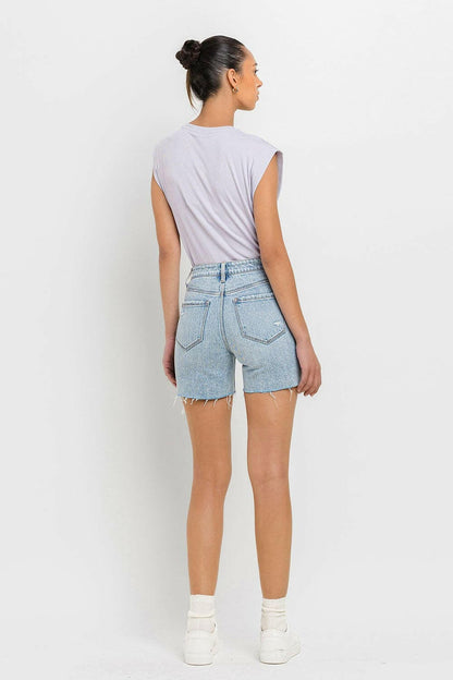 Vervet by Flying Monkey High Rise Denim ShortsElevate Your Wardrobe with Vervet by Flying Monkey High Rise Denim Shorts
 Step into summer with confidence and style in the Vervet by Flying Monkey High Rise Denim Love Salve Flying Monkey High Rise Denim Shortsjust arrived