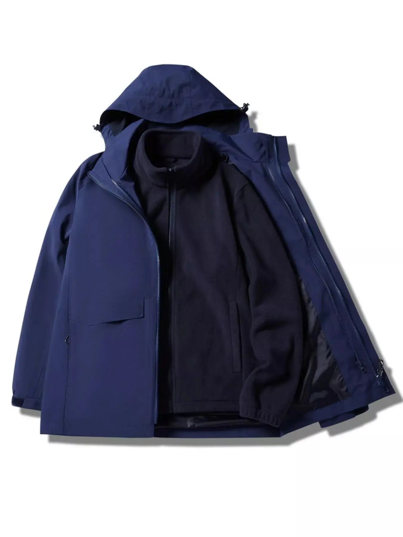 Men's Plus Size Zip Up Waterproof Hooded Jacket All Weather Simply Love