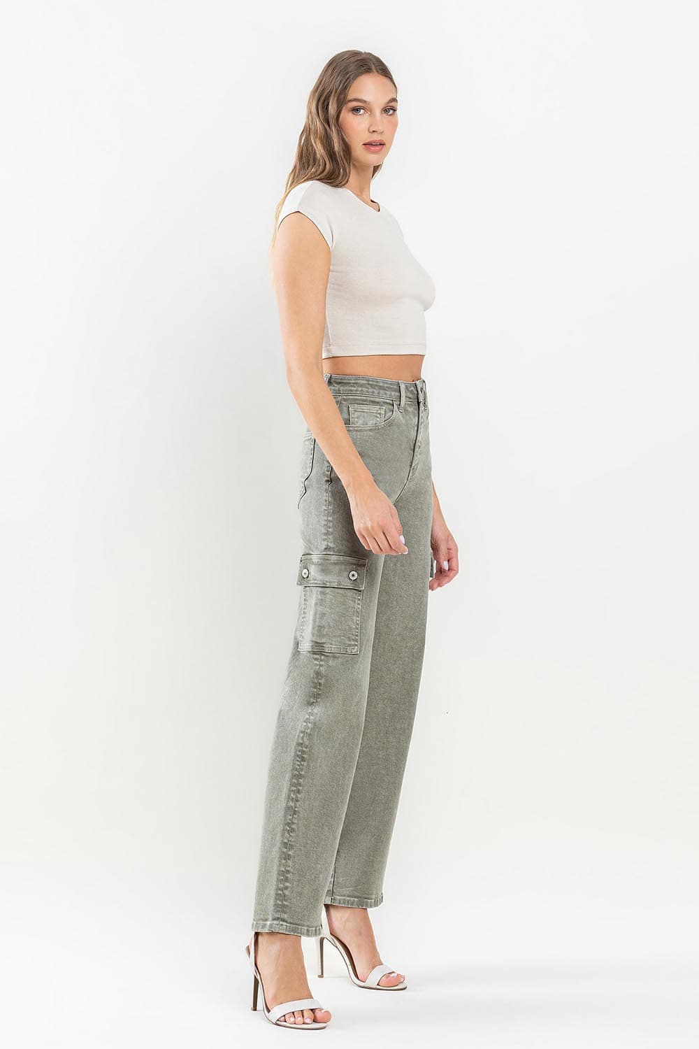 Vervet by Flying Monkey 90's Super High Rise Cargo Jeans.