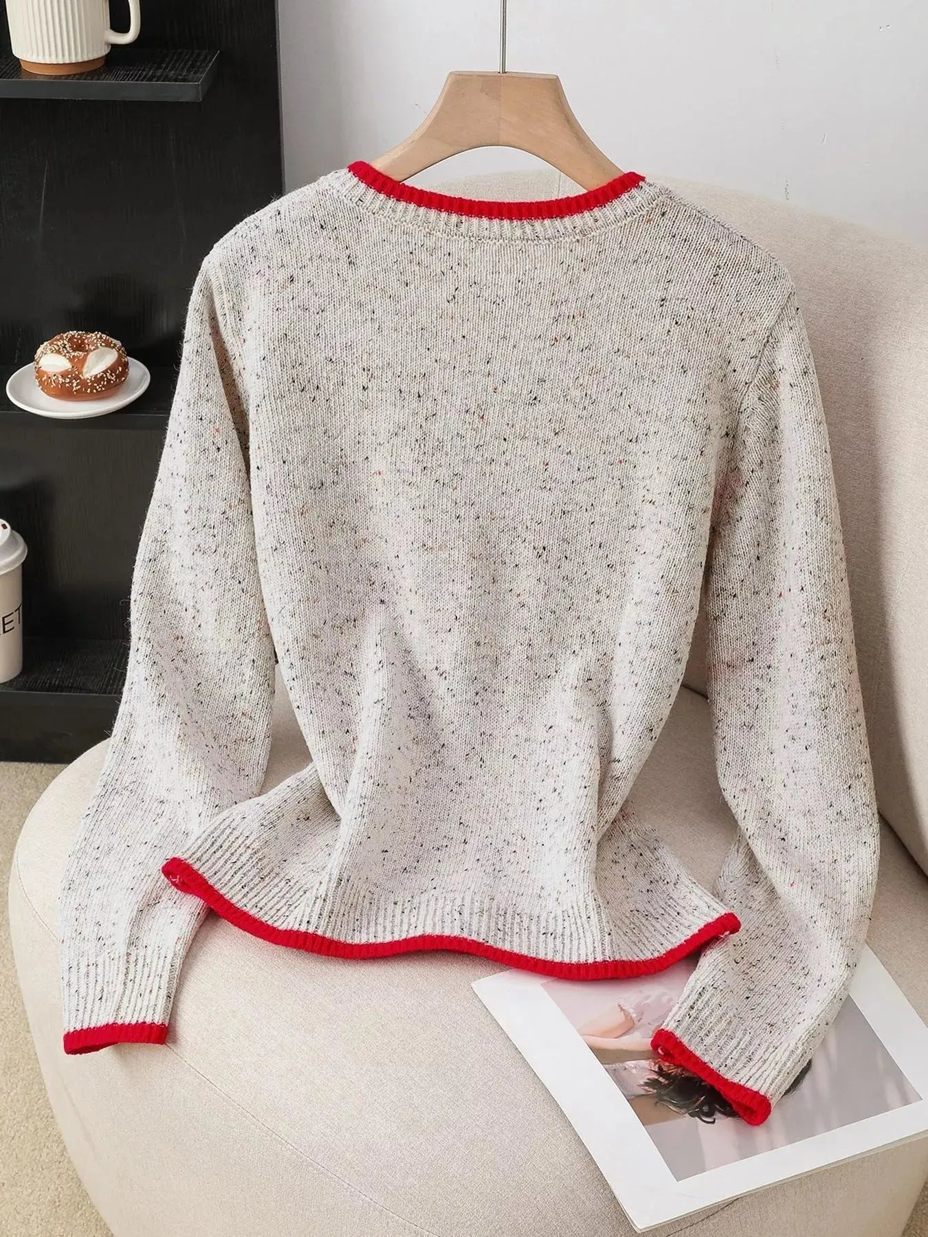 Contrast Trim Button Up Cardigan Simply Love