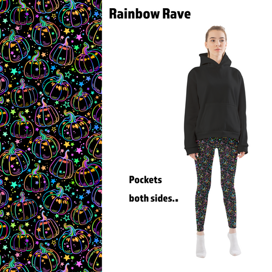 Rainbow Rave Pumpkins Leggings with Pockets MM