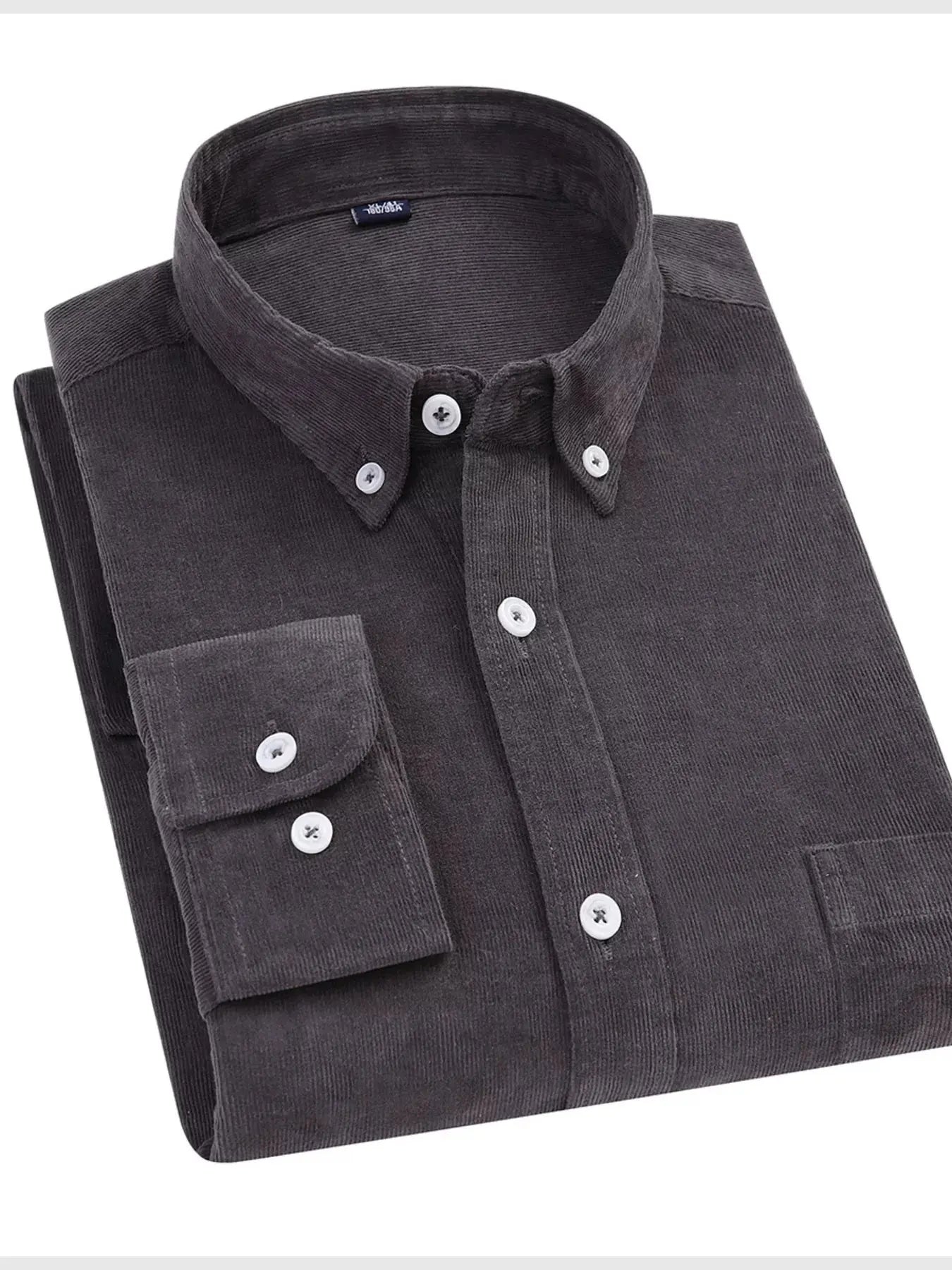 Men's Full Size Corduroy Long Sleeve Button-Down Shirt Plus Size Simply Love