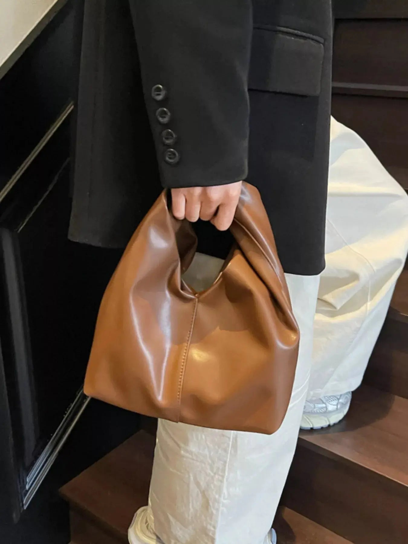 Knot Handle Leather Handbag Simply Love