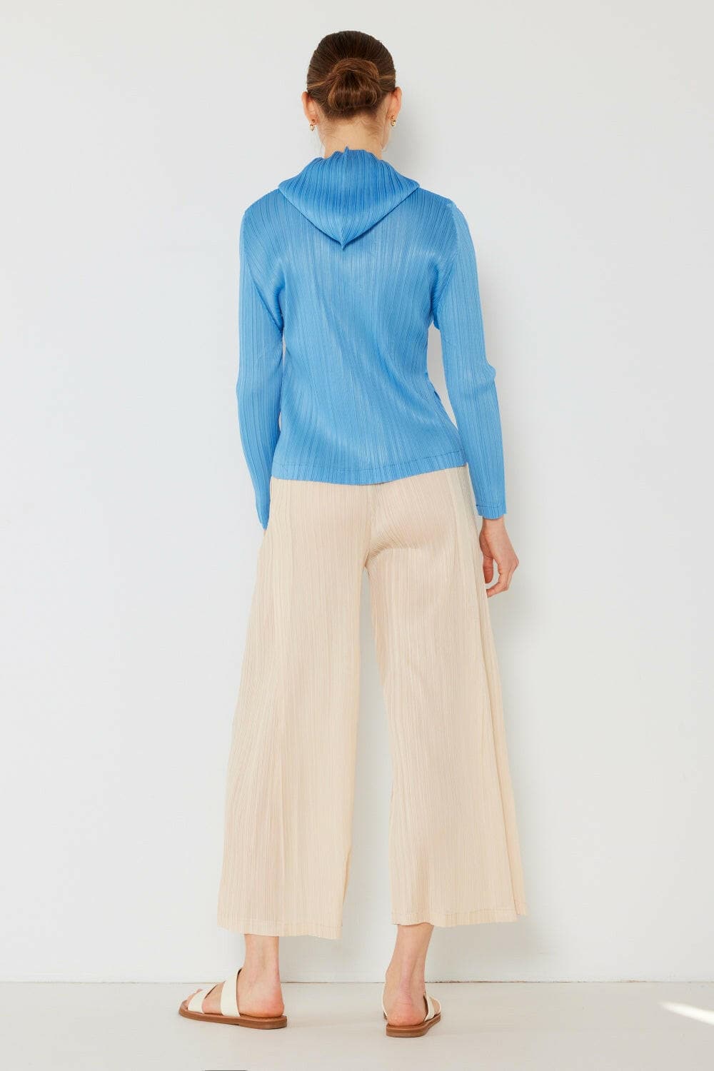 Chic Pleated Wide-Leg Trousers with Side Detail