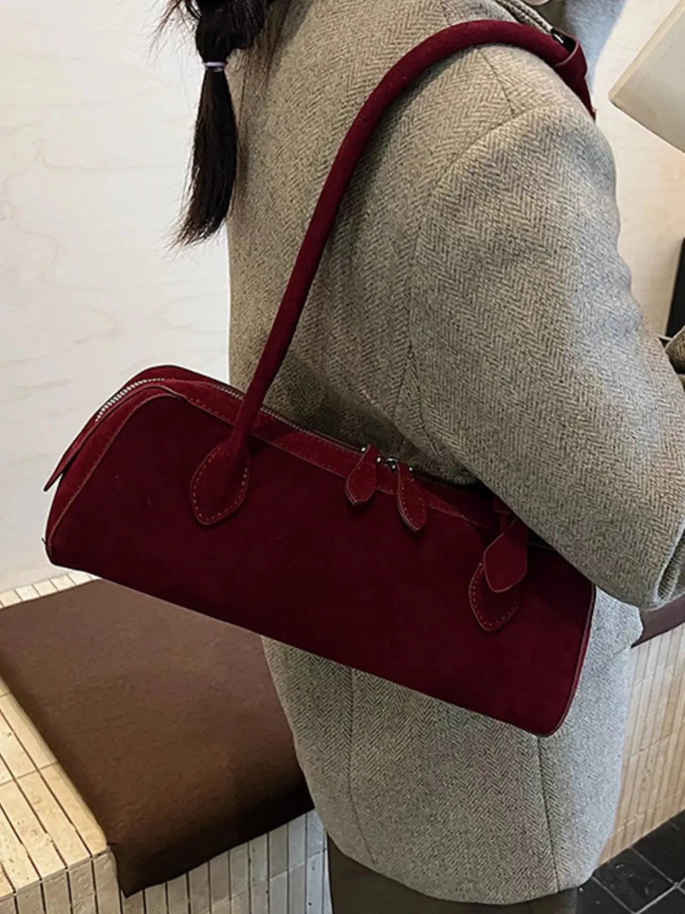 Solid Color Shoulder Bag Simply Love