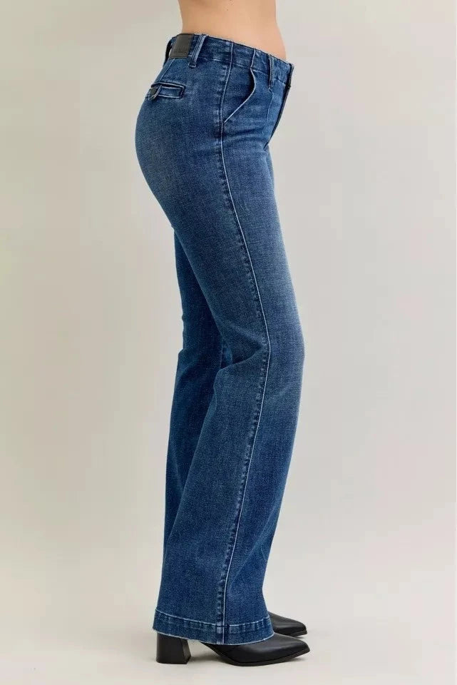 Judy Blue Full Size Mid Rise Bootcut Jeans with Welt Pockets Plus Size Coco’s Tee Boutique