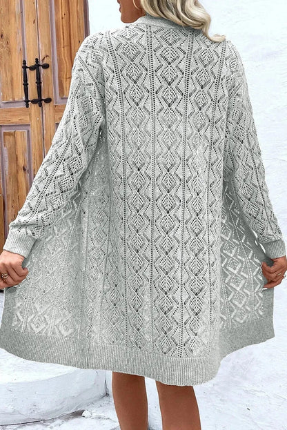 Openwork long sleeve cardigan