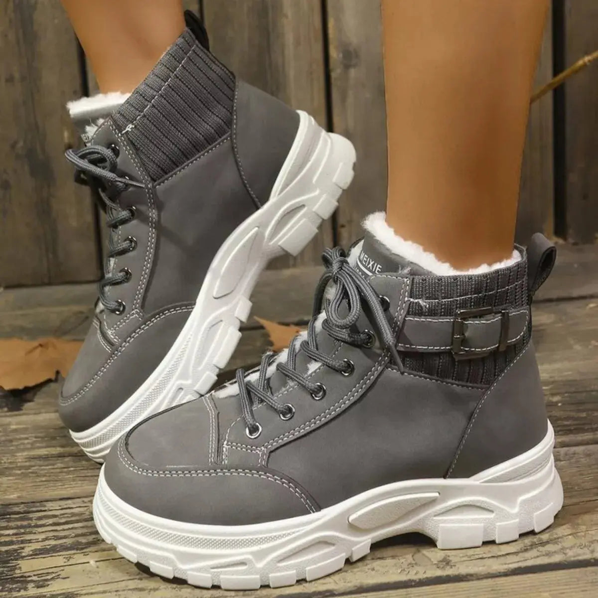 Plush Lining Lace Up Boots Simply Love