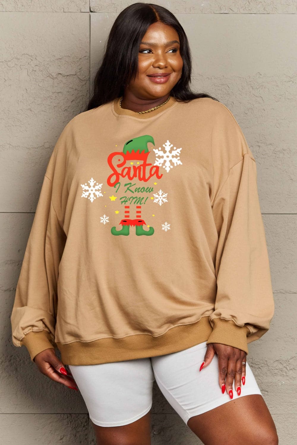 Simply Love Full Size Graphic Round Neck Sweatshirt.