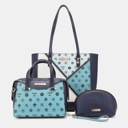 Nicole Lee color block handbag set