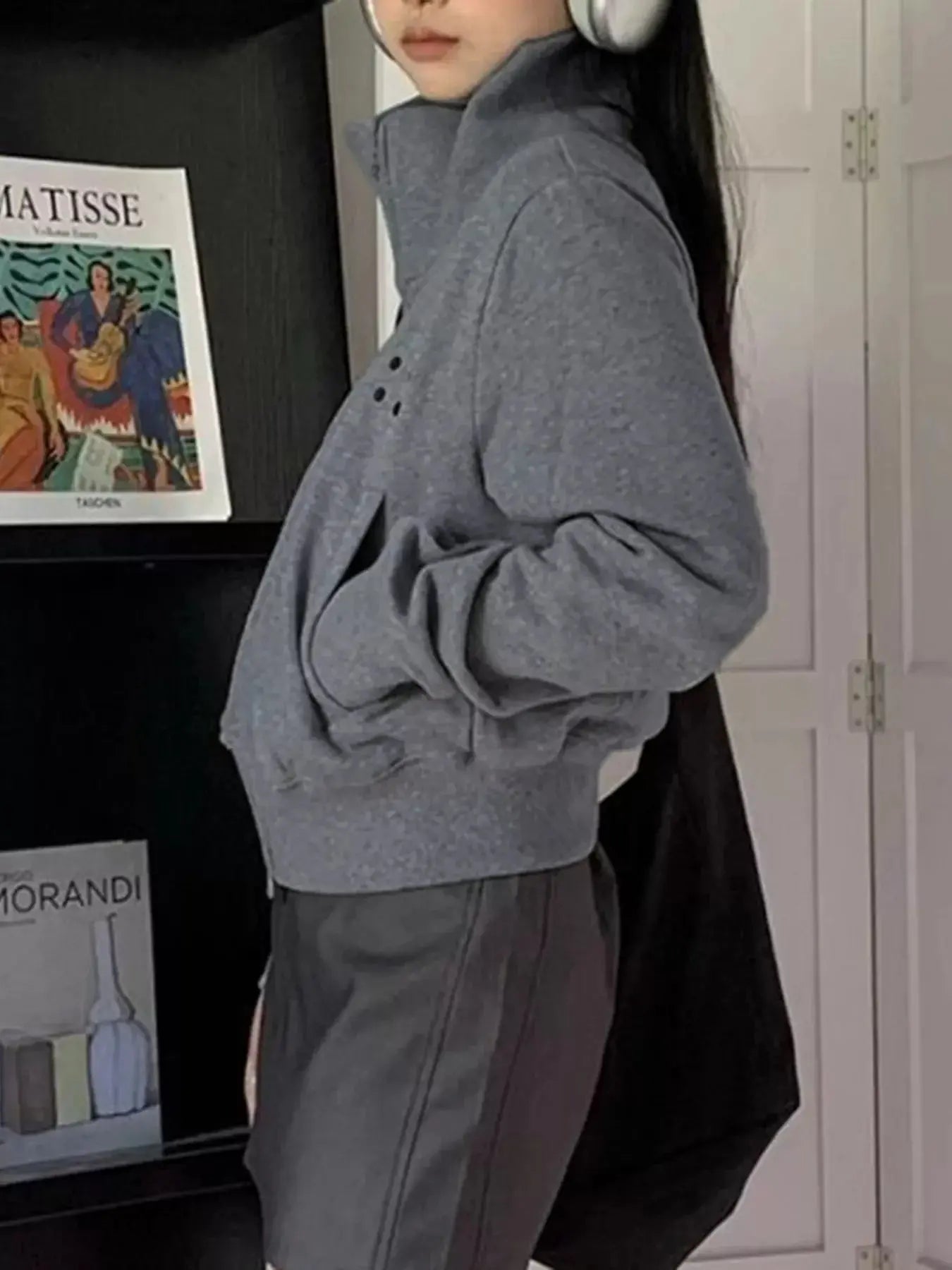 Casual Zip-Up Cropped Outerwear Simply Love