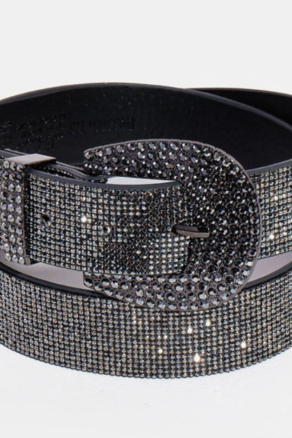 Fame rhinestone embellished belt